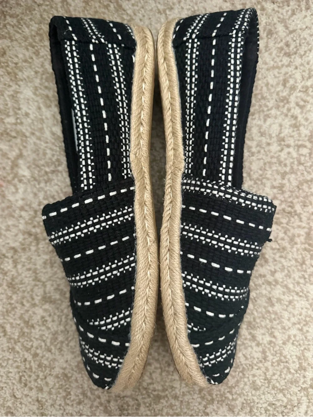 Tom’s Women’s Alpargata Rope Black Multi Chunky Global Woven Size 9.5 boho casua